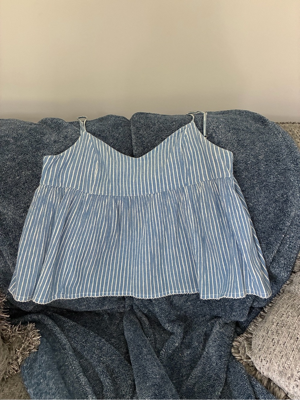 Abercrombie & Fitch Blue and White Striped Tank